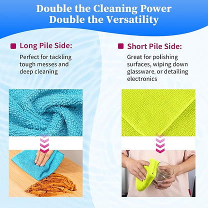 FIXSMITH Shop Towels-400 Pack, Multi-Functional Shop Rags, 12 x 16 in Microfiber Cleaning Cloth, Highly Absorbent Cleaning Rags, Cleaning Towels for Car Kitchen Home Office