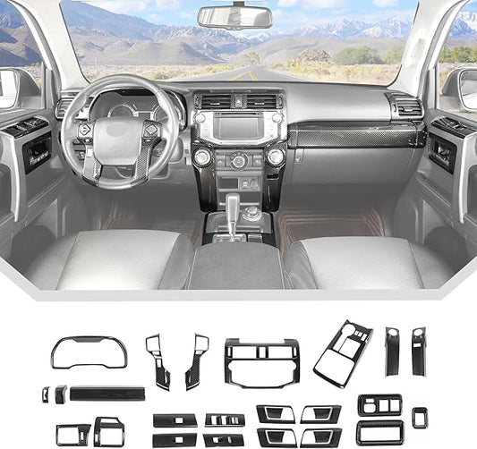 JeCar 27pcs Full Set Carbon Fiber Interior Trim Kit for 2010-2019 Toyota 4Runner Interior Accessories
