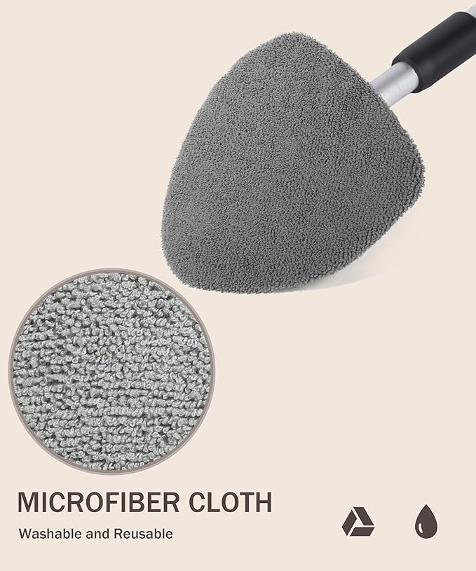 bylikeho Windshield Cleaner Inside,Car Window Cleaner,Car Cleanser Brush,Car Accessories Car Cleaning Supplies Tools,Car Cleaning Kit with Extendable Handle,Microfiber Cloth,Spray Bottle,Fits All Cars