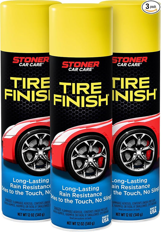 Stoner Car Care 91094-3PK More Shine Tire Finish – Tire Shine Spray Restores Deep Matte Black Finish with Long-Lasting Rain-Resistant Protection, Dry-to-Touch – 12 oz (Pack of 3)