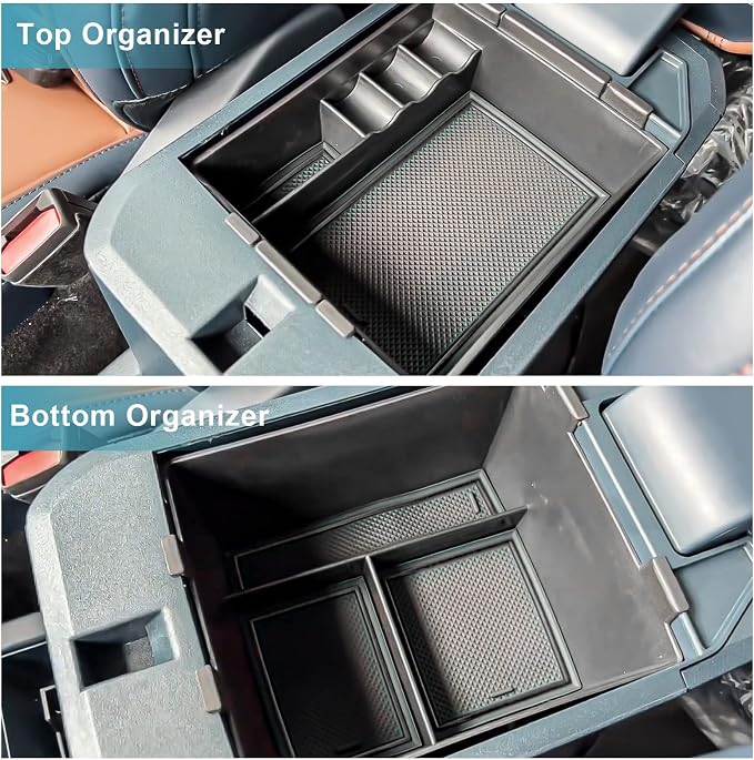 CDEFG for 2022 2023 2024 2025 2026 Ford Maverick Center Console Organizer Tray for 2022-2026 Maverick Armrest Trays Storage Box Coin Holder Maverick Truck Accessories, 2-Pack (Black Trim)
