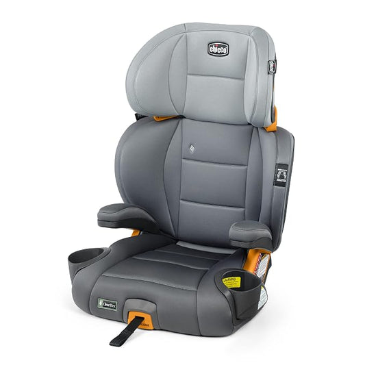 Chicco KidFit ClearTex Plus 2-in-1 Belt-Positioning Booster Car Seat, Backless and High Back Booster Seat, for Children Aged 4 Years and up and 40-100 lbs., Drift/Grey