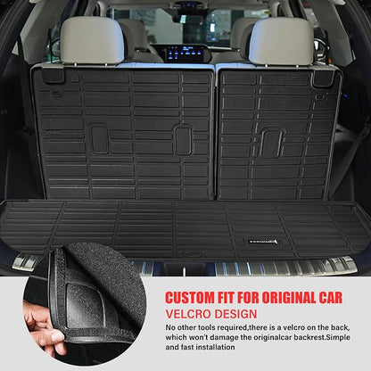 Floor Mats &Trunk Mat for 2022 2023 2024 2025 2026 Nissan Pathfinder 7&8 Seats with Backrest Mat All Weather TPE Rubber Cargo Liner for 2022-2026 Nissan Pathfinder Accessories
