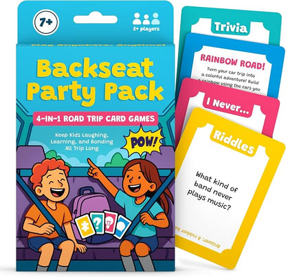 WELL BALANCED Road Trip Games for Kids Travel Essentials, Trivia, Riddles, Car Activities Must Haves for Ages 7+