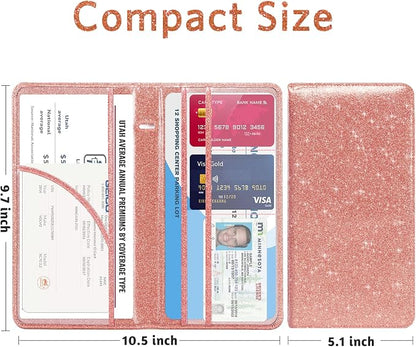 CoBak Car Registration and Insurance Holder - Vehicle Glove Box Car Organizer,Auto Truck Comparment Accessories Case with Magnetic Closure for Essential Document,Driver License,Cards