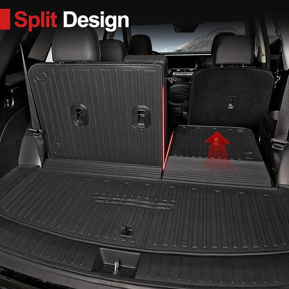 Floor Mats for 2026 Hyundai Palisade 7/8 Seat (Only Gas), All Weather TPE Black Cargo Mat with 3rd Seat Back Cover and Lower Trunk Mat for 2026 Hyundai Palisade Calligraphy Accessories