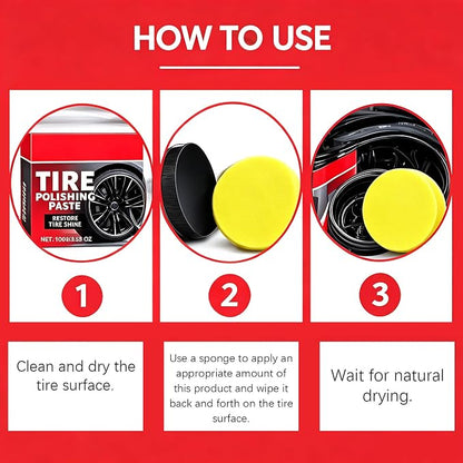 Tire Gloss Protection Agent, Tire Polishing Paste, Tire Coating Paste, Ungraded Long-Lasting Tire Dressing with Wet Gloss Look Finish for Car, Truck, Motorcycle, Rv & More (1pcs)