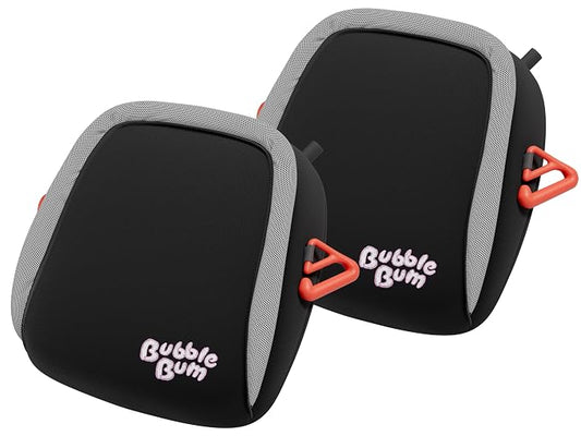 BubbleBum Twin-Pack, Backless Booster Car Seat – Inflatable, Portable Travel Booster for Kids 40–100 lbs, Ages 4–11, Fits 3 Across, Rideshare & Carpool, FMVSS 213 Certified – Black