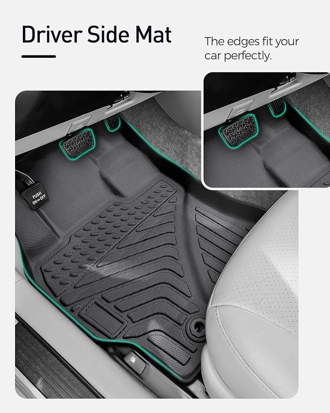 Car Floor Mats for Toyota Prius: 2004 2005 2006 2007 2008 2009 All Weather Accessories for Prius 2004-2009 Black Cargo Liner 4PCS Carpet Custom Fit for Toyota Prius 04-09 Automotive TPE Floormats