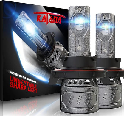 KATANA H13 Light Bulb. 9008 Bulb 400% Brightness Super Bright 70W 6500K White Mini Size Plug and Play Fog Bulb of 2