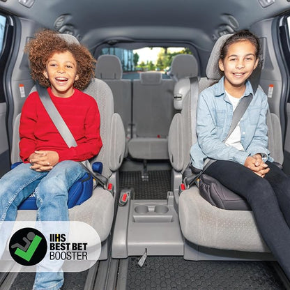 Diono Solana, No Latch, Pack of 2 Backless Booster Car Seats, Lightweight, Machine Washable Covers, Cup Holders, Blue
