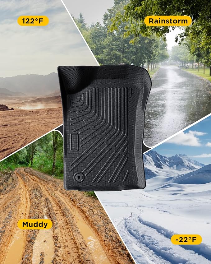 Floor Mats for Toyota Tacoma 1995–2004(Not for Double Cab), All Weather Waterproof Front Floor Liners, Heavy Duty Anti-Slip TPE Truck Interior Accessories 1996 1997 1998 1999 2020 2001 2002 2003