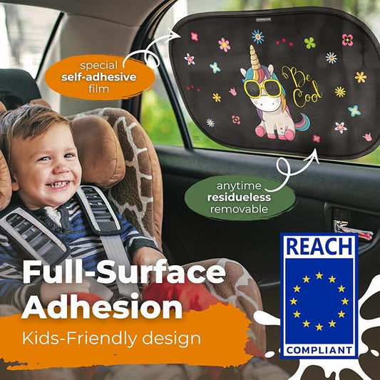 CARAMAZ Car Window Shade for Baby with Certified UV-Protection 2 Pack - 20"x12"