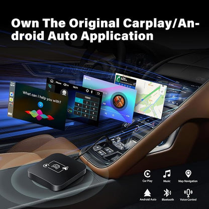 Wireless CarPlay Adapter 2 IN 1 Plug and Play Wired to Wireless Car Play Adapter Android Auto Dongle, Aux Compatible All Car Models Smart Carplay Box Support iPhone 6+/iOS 10+/Android 11.0+