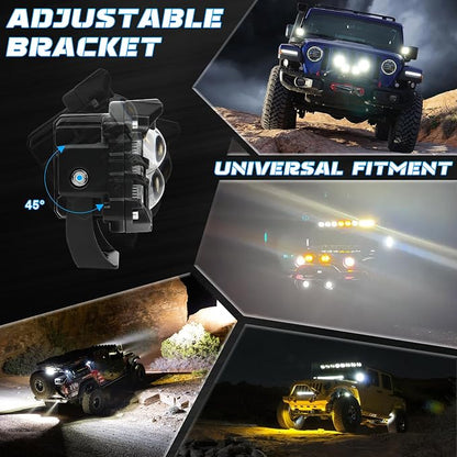 3 Inch LED Pod Lights, 40W Waterproof Off Road Light Pods with Projector Spot Beam Ditch Light LED Cube Lights for Trucks ATV SUV UTV 4x4 Boat, black