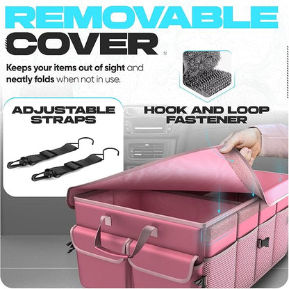 FORTEM Trunk Organizer For SUV Car Trunk Organizer, Foldable Storage, Car Accessories for Women Men, Collapsible Bag, 600D Oxford, Non Slip Bottom, Straps, Soft Cover (65L)