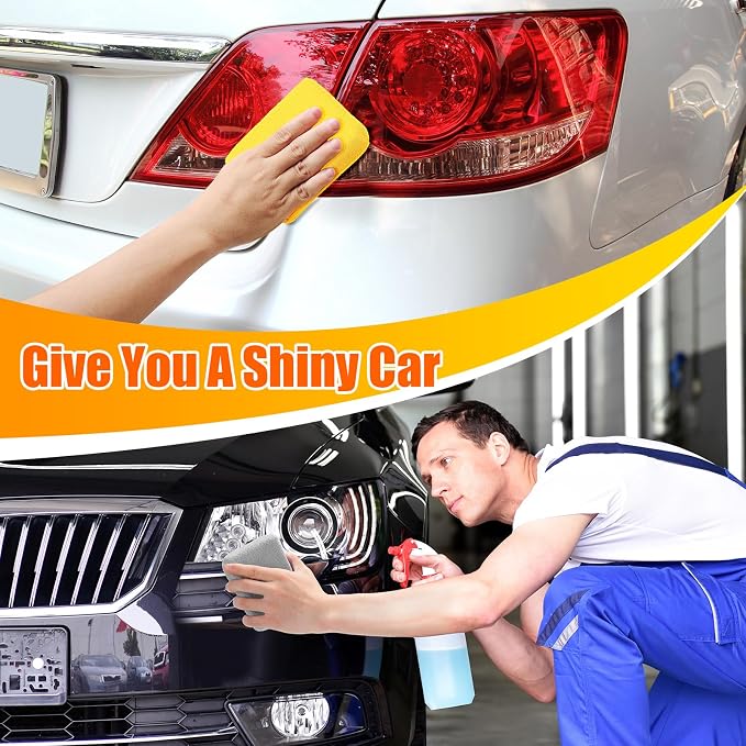 Riakrum 32 Pcs Microfiber Applicator Pads Soft Microfiber Foam Buffing Car Detailing Pads for Wax Ceramic Coating Polish Reusable Car Wash Sponge Tire Shine Applicator(Yellow,Grey,Blue,red)