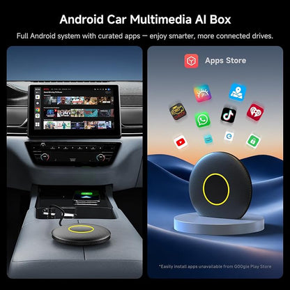 Wireless CarPlay Adapter, Magic AI Box with 4G LTE | GPS | Full Android OS, Wireless CarPlay Box Compatible with Wired Factory CarPlay & Android Auto, Support for YouTube/Netflix