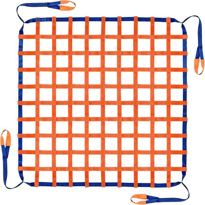 4.92' x 4.92' Cargo Lifting Nets - Flat Polyester Sling Hoisting Net - Max. Load Capacity: 2200lbs
