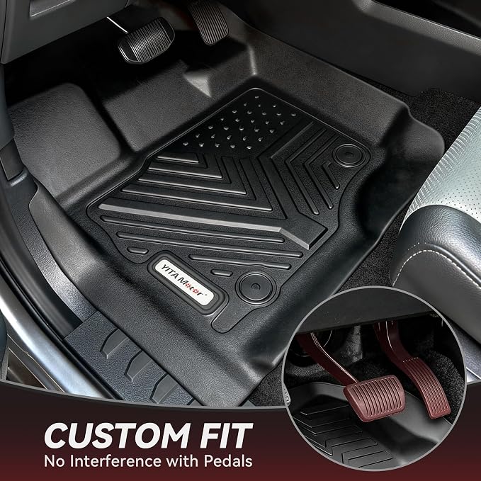 YITAMOTOR Floor Mats Fit for 2019-2025 Honda Passport, Custom Fit TPE Passport Floor Liners 1st & 2nd Row All Weather Protection, Accessories Black