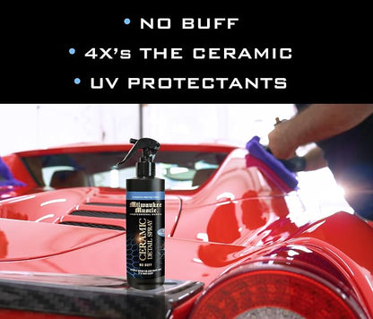 Ceramic Auto Car Wax Spray - 16 Fl Oz - Milwaukee Muscle - 4X The Ceramic Coating - Detail Spray Wax - Advanced Hydrophobic Spray for Shine and Protection