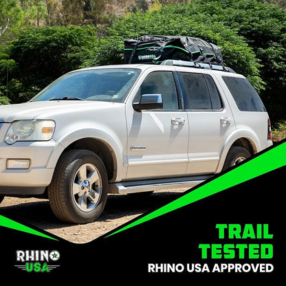 Rhino USA Rooftop Cargo Carrier for Car Storage (17.7 Cubic Feet) Heavy Duty Waterproof Roof Top Bag with Industrial Grade Zippers - Used for All Vehicle with/Without Rack Carriers - Lock Included
