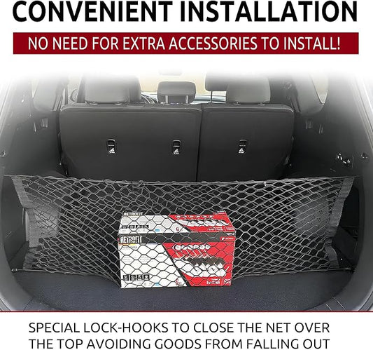 Envelope Style Trunk Mesh Cargo Net for Hyundai Santa FE SE SEL 2021-2026 - Car Accessories - Premium Trunk Organizers and Storage - Cargo Net for SUV - Vehicle Carrier Organizer for Hyundai Santa Fe