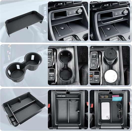 BIBIBO 3Pack for 2026 Honda Pilot Console Organizer 2026 Honda Pilot Center Console Insert Tray +Cup Holder+ Pilot Insert Divider Slot Box Secondary