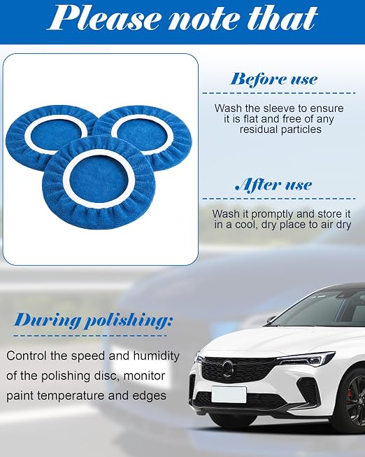 Tallew 40 Pcs 9 to 10 Inches Buffer Pads Bulk Car Polisher Bonnets Orbital Buffer Bonnets Microfiber Polishing Pad Car Wax Cover for Cleaning and Polishing (Dark Blue)