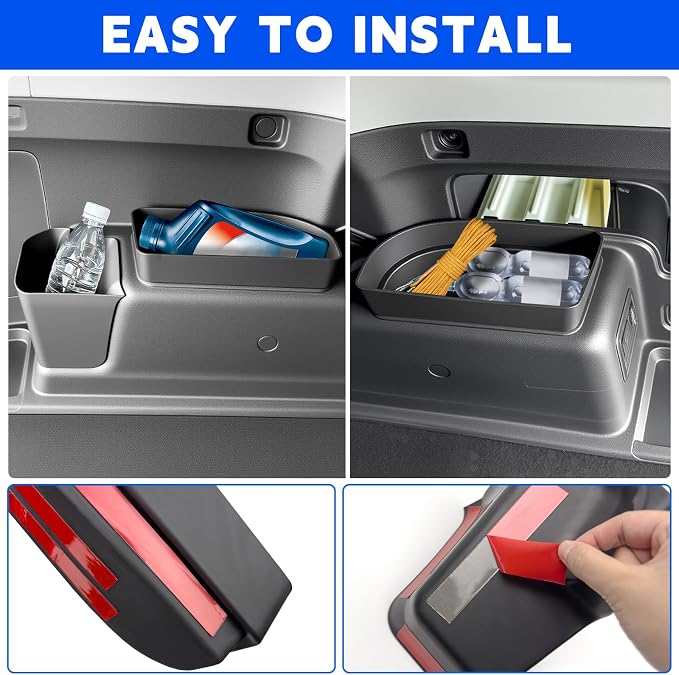 Trunk Organizer Fits for 2010-2024 Toyota 4Runner 5-Seat 2nd Row Trunk Storage Box No-Drill Compatible with 4Runner Accessories (Hetero+Pair, 3PCS)
