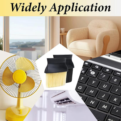 Car Interior Brush, Automotive Interior Dusting Brush, Car Interior Cleaning Brush, Bristles Detailing Brush Dusting for Car Interior, Dashboard, Air Conditioner Vents, Leather, Computer (Yellow)