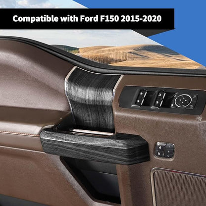 Voodonala for F-150 2015-2020 Interior Door Handle Cover with Door Panel Cover Compatible with Ford F150 2015-2020, F150 Interior Accessories 8Pcs(ABS,Black Wood)