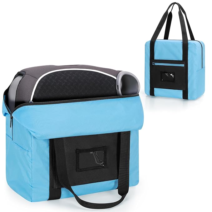 Teamoy Infant Booster Seat Travel Bag for Airplane, Compatible with Most Standard Boosters, Booster Seat Bags with Handle, Blue