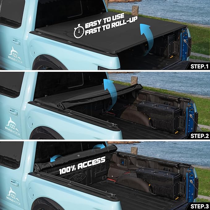 Truck Bed Tonneau Cover Compatible with Nissan Frontier 2005-2026 5 ft Short Box w/or w/o Track Rail, Soft Roll Up Style