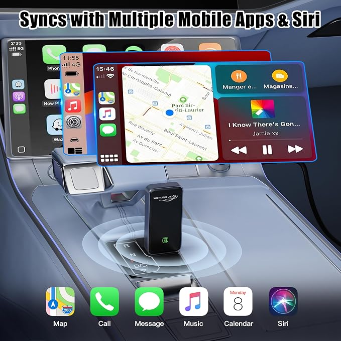 2026 Upgraded Wireless CarPlay Adapter for Apple iPhone - Convert Factory Wired to Wireless CarPlay Dongle, Plug & Play for iOS 10+ & Wired CarPlay Cars 2016+, USB & Type-C Port