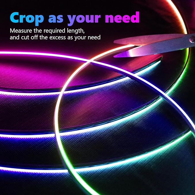 Dreamcolor Acrylic Interior Car Lights, AMKI Car LED Strip Light with Bluetooth APP, Car Ambient Lighting Kit with RGB 6 in 1 and 175 inches 593 LEDs, 16 Million Colors Sound Activated Car Neon Lights