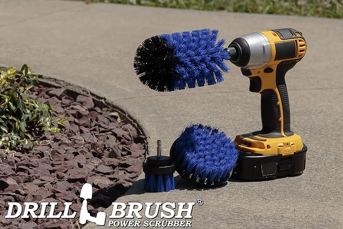 Blue Medium Stiffness Boat Brush Cleaning Set - Pool Liner Cleaning Tools Supplies - Pool Cleaner - Professional Aquarium Cleaner Set - Car Wash Detailing and Scrubbing Brush Kit – Boat Scrubber
