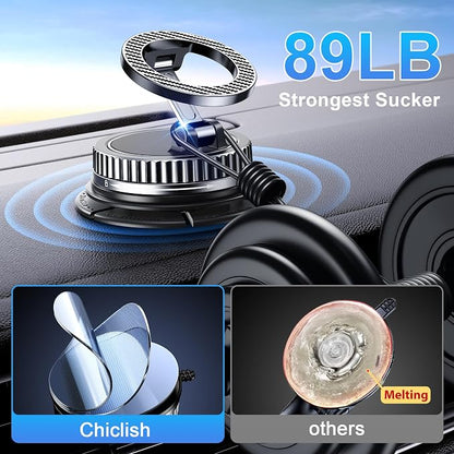 Car Phone Holder for Magsafe [2026 89+LBS Suction & 3700gf Magnetic] 360° Adjustable cell Phone Mount, Phone Holders for Your Car Dashboard & Windshield Shower & Wall Mounts for iPhone 17-12 Series