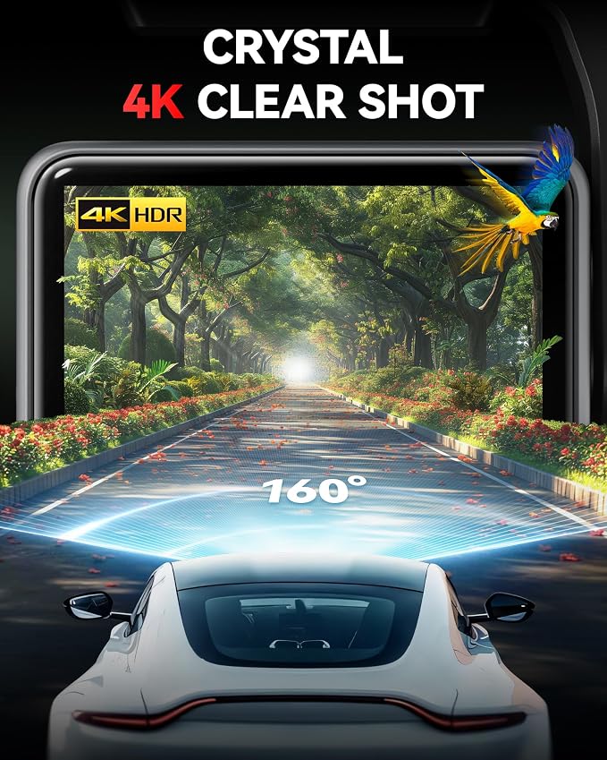 REDTIGER F4 4K Dash Cam Front, 2.2 inch Mini Car Camera, 2160P UHD Touch Screen, Voice Control, Night Vision, Built-in GPS, WiFi APP Control, Loop Recording, 24H Parking Monitor