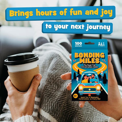 WELL BALANCED Bonding Miles – Road Trip Conversation Card Game for Kids, Teens & Adults, Car Game, Travel Essentials