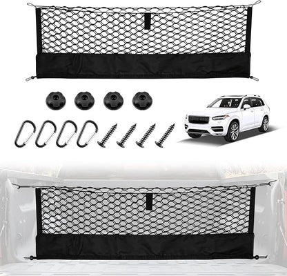 Amiss Truck Bed Cargo Net with Bottom Organizer, Compatible with Chevy/Chevrolet Equinox 2026 2025 2024-2000 3RS 3LT Activ, Portable Storage for Pickup Cargo and Heavy Duty Hook, Exterior Accessories
