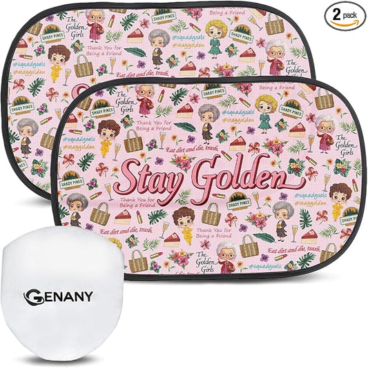 GENANY 2pcs Girls Window Sun Shade for Sedan SUV Truck (21x14 Inches), Sun Shades for Side Window, Accessories for Kids, Baby Window Shades, Spring Car Decor