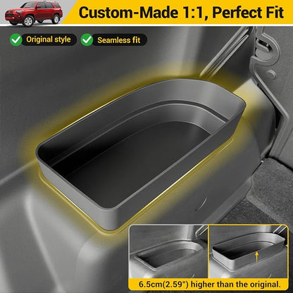 Rear Trunk Organizer for 2010-2024 Toyota 4Runner 5-Seat 2nd Row Accessories, Storage Bin Trunk Side Storage Box Cargo Tray for 10-24 4 Runner(Upper Side,Not for 7-Seat)