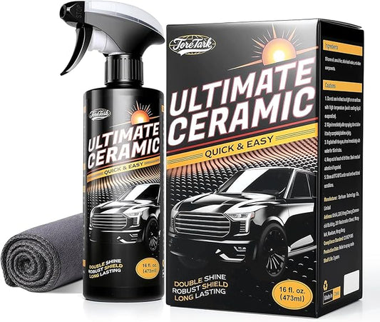 Real Ceramic Coating for Cars Polish (16 Fl Oz), Unmatched Shine Car Wax Coating Spray, No Pungent Smell, Quick Detailer Spray Wax, Lasts 50+ Washes Car Paint Sealant, Truck Accessories