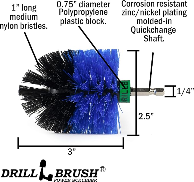 Cleaning Supplies - Scrub Brush - Boat Accessories - Drill Brush - Hull Cleaner - Algae - Barnacles - Boat - Kayak - Canoe - Carpet Cleaner - Vinyl - Deck Brush - Fiberglass - Fishing Boat - Pontoon