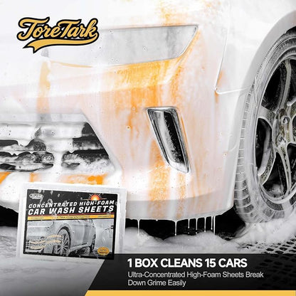 Car Wash Soap Strip 30 count, Concentrated High Foaming Car Soap, Instant Dissolves in 5 Seconds Greater Cleaning Action, No Mixing Safe Washes for Cars, Trucks, Motorcycles, RVs, and More