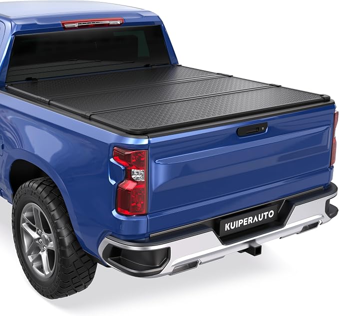 KUIPERAUTO Tri Hard Truck Bed Tonneau Cover Compatible for 2007-2013 Chevrolet Silverado GMC Sierra 1500 (Excl. 07 Classic) Fleetside - 5.8FT Short Bed (69.6 inch)