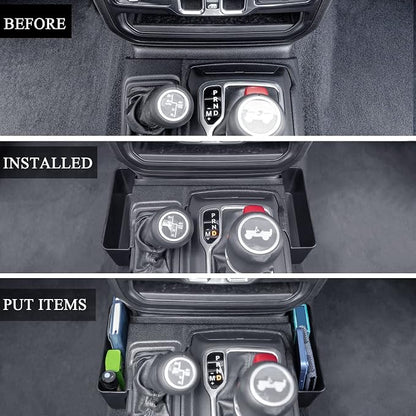 Center Console Gear Shift Organizer Tray Compatible with Jeep Wrangler JL/JLU 2018-2023 2024 2025 2026 and Jeep Gladiator JT Truck 2020-2023 2024 2025 2026 Storage Box Accessories (Not for JK/JKU)