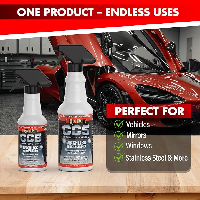 CCS Multi Surface Cleaner - Bug Remover for Motorcycles, Cars, Trucks, RVs, Boats - Polymer Chain Clear Coat Ceramic Alternative - Top Coat Shine and Protection Technology (CCS Starter Pack)