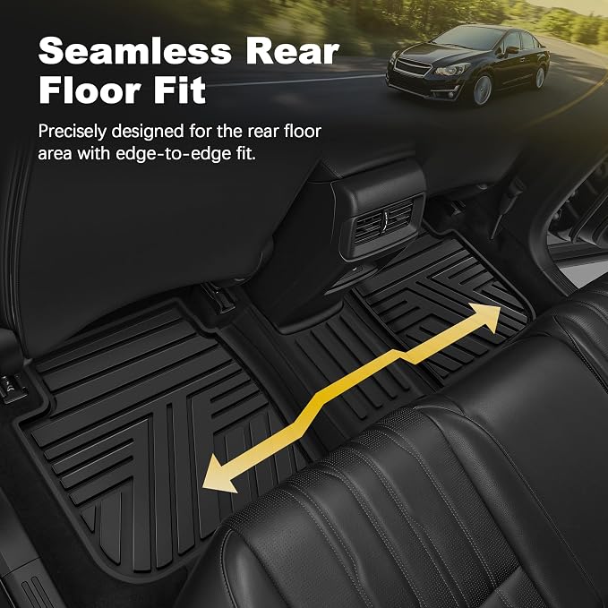 TTX LIGHTING Floor Mats Compatible with Subaru Crosstrek 2016-2017/Impreza 2012-2016/WRX 2015-2021, Custom Fit All Weather 1st & 2nd Row Floor Liners, Black